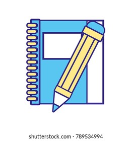 line color notebook and pencil object school education