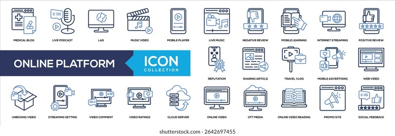Line Color - Online Platform Icon Collection