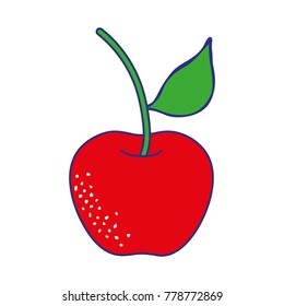 line color organic apple fruit with nutrition and vitamin