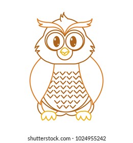 line color owl cute wild animal character