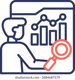 Icono de evaluación de rendimiento de color de línea Ilustración vectorial