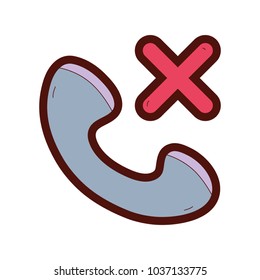 line color phone lost call sign telephone icon
