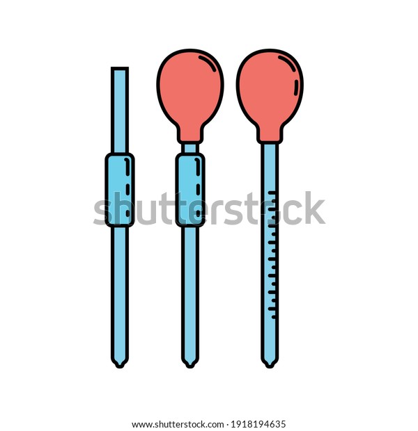 Line color plain medical pharmacology icon\
lab capillary, dropper. Professional equipment symbol. Science,\
pharmacy, chemistry background emblem element. Vector laboratory\
medical outline\
illustration