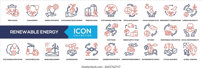 Line Color - Renewable Energy Icon Collection