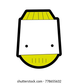 line color robot head technology with eyes and mouth vector illustration