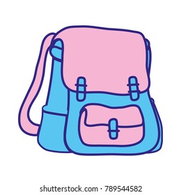 line color school backpack, education object design
