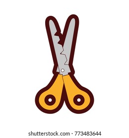 line color scissors school tool to education study