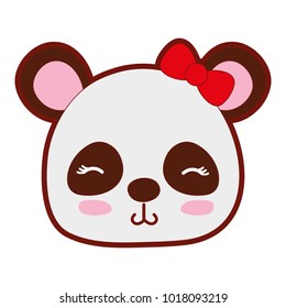 line color shy panda head female wild animal