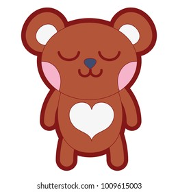 line color sleeping bear cute wild animal