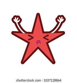 line color sleeping shiny star kawaii with arms