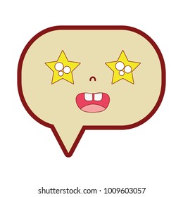 line color smile chat bubble kawaii cartoon