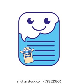 line color smile and cute note paper kawaii