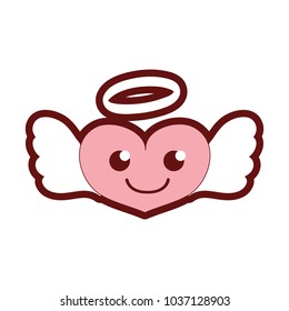 line color smile heart angel kawaii cartoon