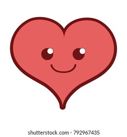 line color smile heart passion kawaii character