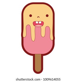 line color smile ice lolly kawaii dessert