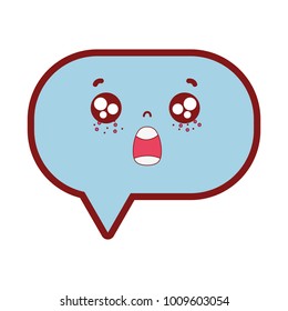 line color surprised chat bubble kawaii cartoon