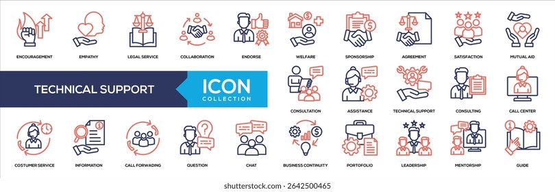 Color de línea - Asistencia técnica Icon Colección