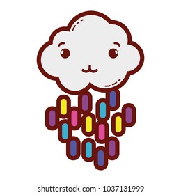 line color tender cloud kawaii with lines rainbow