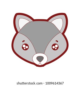 line color tender fox head cute animal