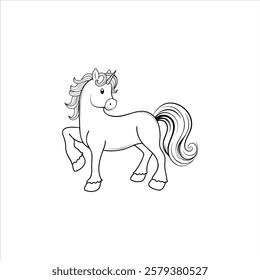 Line and color unicorns vector illustration