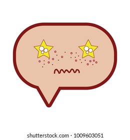 line color unpleasant chat bubble kawaii cartoon