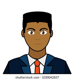 line color user elegant man with shirt and tie