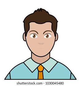 line color user man with elegant shirt design