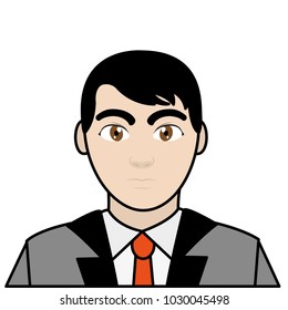 line color user man with elegant shirt and hairstyle