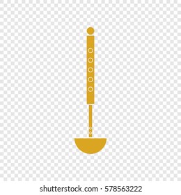 Line color vector kitchenware icon - spoon, scoop. Cartoon style. Illustration. Equipment for food preparation. Kitchen. Household. Cooking Vector. Flat style black icon on white.