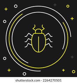 Line Colorado beetle icon isolated on black background. Colorful outline concept. Vector