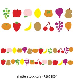 Line of colorful fruit