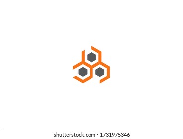 Line colorful Hexagon Tech logo Design