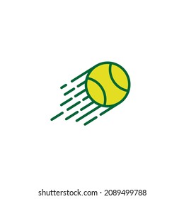 line colorful tennis ball fly logo symbol icon vector graphic design illustration idea creative 