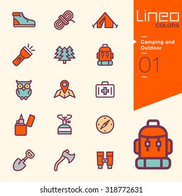 Line Colors - Camping and Outdoor icons