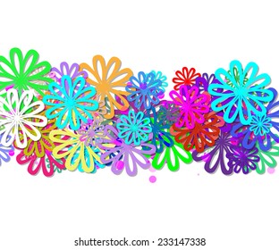 line with colors flowers. Background for your text