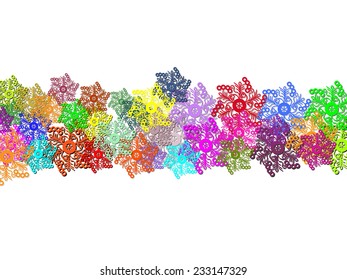 line with colors snowflakes