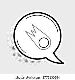 Line Comet falling down fast icon isolated on grey background. Colorful outline concept. Vector