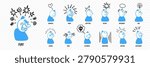 Line comic character set with expressive faces and doodle motion effects showing emotions from fury to excitement in simple hand drawn style