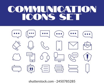 Line Communication Message Icons Set Vektorgrafik Msg Texting Vector Icons Set