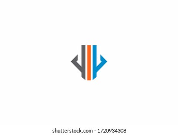 Line company identity vector logo design template