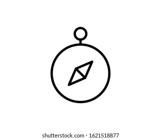 Line Compass icon isolated on white background. Outline symbol for website design, mobile application, ui. Compass pictogram. Vector illustration, editorial stroke. Eps10