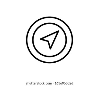 Line Compass icon isolated on white background. Outline symbol for website design, mobile application, ui. Compass pictogram. Vector illustration, editorial stroke. Eps10