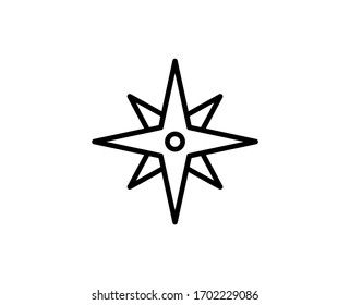 Line Compass icon isolated on white background. Outline symbol for website design, mobile application, ui. Compass pictogram. Vector illustration, editorial stroke. Eps10