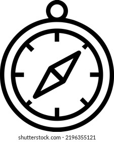 Line Compass icon isolated on white background. Outline symbol for website design, mobile application, ui. Compass pictogram. Vector illustration.