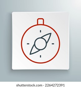 Line Compass icon isolated on white background. Windrose navigation symbol. Wind rose sign. Colorful outline concept. Vector