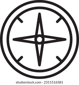 Line Compass icon isolated on white background. Outline symbol for website design, mobile application. Vector illustration.