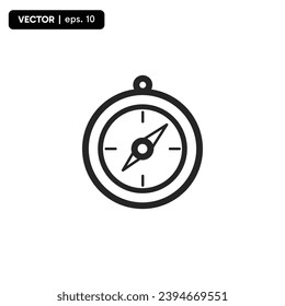 Icono de la brújula de línea aislado en fondo blanco. Símbolo de esquema para diseño de sitio web, aplicación móvil, ui. Pictograma de brújula. Ilustración vectorial, golpe editorial. Eps10