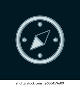 Line Compass icon isolated on black background. Windrose navigation symbol. Wind rose sign. Flat filled outline style with shadow. Vector