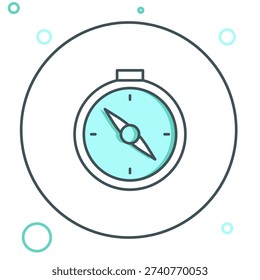 Line Compass icon isolated on white background. Windrose navigation symbol. Wind rose sign. Colorful outline concept. Vector