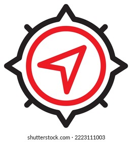 Line Compass icon. Navigation and orientation vector illustration.